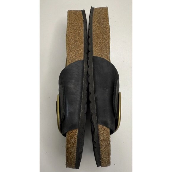 Birkenstock Madrid Big Buckle Black Leather Slide Sandals Size 41 - Picture 9 of 11